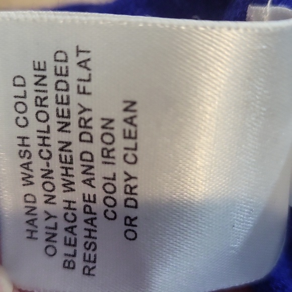 BANANA REPUBLIC Blue Extra Fine Merino Wool Ruffle V-neck 3/4 Sleeve Sweater - Picture 10 of 11